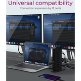 ICY BOX IB-DK2252AC Alámbrico USB 3.2 Gen 1 (3.1 Gen 1) Type-C Negro, Estación de acoplamiento negro, Alámbrico, USB 3.2 Gen 1 (3.1 Gen 1) Type-C, 10,100,1000 Mbit/s, Negro, 5 Gbit/s, 4K Ultra HD