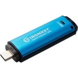 Kingston IronKey Vault Privacy 50 256 GB, Lápiz USB celeste/Negro