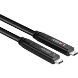 Lindy Cable híbrido USB 3.2 Gen 2 y DP 1.4 tipo C, Cable alargador negro