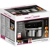 ProfiCook PC-FR 1242 H, Freidora de aire caliente negro/Acero fino