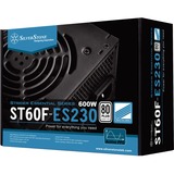 SilverStone ST60F-ES230 unidad de fuente de alimentación 600 W 20+4 pin ATX ATX Negro, Fuente de alimentación de PC negro, 600 W, 180 - 264 V, 47 - 63 Hz, 4.5 A, Activo, 120 W