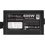 SilverStone ST60F-ES230 unidad de fuente de alimentación 600 W 20+4 pin ATX ATX Negro, Fuente de alimentación de PC negro, 600 W, 180 - 264 V, 47 - 63 Hz, 4.5 A, Activo, 120 W