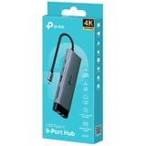 TP-Link UH9120C hub de interfaz USB 3.2 Gen 1 (3.1 Gen 1) Type-C 5000 Mbit/s, Estación de acoplamiento gris/Negro, USB 3.2 Gen 1 (3.1 Gen 1) Type-C, HDMI, RJ-45, USB 3.2 Gen 1 (3.1 Gen 1) Type-A, USB 3.2 Gen 1 (3.1 Gen 1) Type-C, MicroSD (TransFlash), SD, 5000 Mbit/s, CE, FCC, RoHS, HDMI, BSMI, Android, ChromeOS, iOS