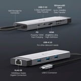 TP-Link UH9120C hub de interfaz USB 3.2 Gen 1 (3.1 Gen 1) Type-C 5000 Mbit/s, Estación de acoplamiento gris/Negro, USB 3.2 Gen 1 (3.1 Gen 1) Type-C, HDMI, RJ-45, USB 3.2 Gen 1 (3.1 Gen 1) Type-A, USB 3.2 Gen 1 (3.1 Gen 1) Type-C, MicroSD (TransFlash), SD, 5000 Mbit/s, CE, FCC, RoHS, HDMI, BSMI, Android, ChromeOS, iOS