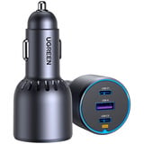 UGREEN 75W 3-Port Fast Car Charg gray Ordenador portátil, Teléfono móvil, Reloj inteligente, Tableta, Teléfono Gris Encendedor de cigarrillos Carga rápida Auto, Cargador gris, Auto, Encendedor de cigarrillos, Gris