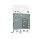 Verbatim Charge 'n' Go Polímero de litio 5000 mAh Cargador inalámbrico Gris, Banco de potencia gris, 5000 mAh, Polímero de litio, Quick Charge 3.0, Cargador inalámbrico, Gris