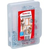 fischer Caja de mudanza DUOPOWER 6,8, Pasador gris claro/Rojo