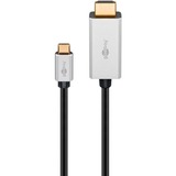 goobay 60174, Adaptador negro/Plateado
