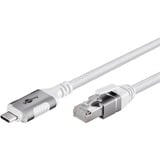 goobay Cable Ethernet USB-C 3.2 Gen2 conector > conector RJ-45, Adaptador de red blanco