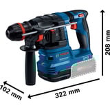 Bosch Martillo perforador inalámbrico GBH 18V-22 X Professional solo, 18 Voltios azul/Negro