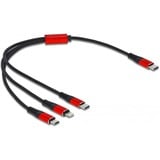DeLOCK 86710 cable USB 0,3 m USB 2.0 USB C USB C/Micro-USB B/Lightning Negro, Rojo negro/Rojo, 0,3 m, USB C, USB C/Micro-USB B/Lightning, USB 2.0, Negro, Rojo