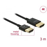 DeLOCK Cable HDMI A macho > HDMI A macho High Speed 3D 4K Activo Slim negro