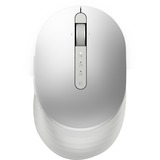 Dell Ratón inalámbrico recargable Premier – MS7421W plateado/blanco, Ambidextro, Óptico, RF Wireless + Bluetooth, 1600 DPI, Platino, Plata