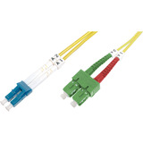 Digitus Cable de parche de fibra óptica, dúplex, conector LC (APC) > LC (PC), monomodo OS2 amarillo