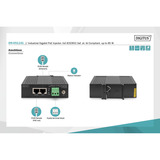 Digitus Inyector Gigabit Ethernet PoE, Industrial, Inyector PoE negro