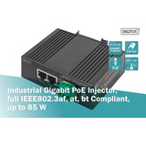 Digitus Inyector Gigabit Ethernet PoE, Industrial, Inyector PoE negro