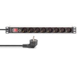 Digitus Regleta de enchufes 19" PDU con perfil de aluminio, 8 salidas negro/Aluminio