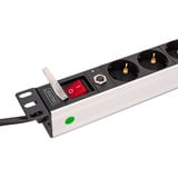 Digitus Regleta de enchufes 19" PDU con perfil de aluminio, 8 salidas negro/Aluminio