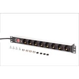 Digitus Regleta de enchufes 19" PDU con perfil de aluminio, 8 salidas negro/Aluminio