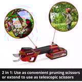 EINHELL Tijera telescópica profesional inalámbrica GP-LS 18/28 Li T BL-Solo, 18 Voltios, Tijeras de podar rojo/Negro
