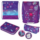 Herlitz FiloLight Plus Sea Bubbles, Cartera de escuela azul oscuro/Violeta
