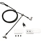 Kensington Candado con cable y llave 3 en 1 universal con dos cabezales, Castillo negro, Kensington, Llave, Acero al carbón, Plata