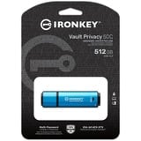 Kingston IronKey Vault Privacy 50 512 GB, Lápiz USB celeste/Negro