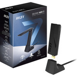 MSI BE6500 WiFi7 USB Stick - Dongle tarjeta y adaptador de interfaz USB 3.2 Gen 1 (3.1 Gen 1), Adaptador Wi-Fi negro, USB tipo A, USB 3.2 Gen 1 (3.1 Gen 1), Masculino, Negro, 111 mm, 33 mm