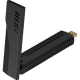 MSI BE6500 WiFi7 USB Stick - Dongle tarjeta y adaptador de interfaz USB 3.2 Gen 1 (3.1 Gen 1), Adaptador Wi-Fi negro, USB tipo A, USB 3.2 Gen 1 (3.1 Gen 1), Masculino, Negro, 111 mm, 33 mm