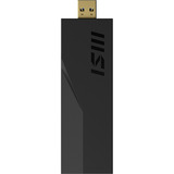 MSI BE6500 WiFi7 USB Stick - Dongle tarjeta y adaptador de interfaz USB 3.2 Gen 1 (3.1 Gen 1), Adaptador Wi-Fi negro, USB tipo A, USB 3.2 Gen 1 (3.1 Gen 1), Masculino, Negro, 111 mm, 33 mm