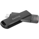 SanDisk iXpand unidad flash USB 64 GB USB Type-C / Lightning 3.2 Gen 1 (3.1 Gen 1) Negro, Lápiz USB negro, 64 GB, USB Type-C / Lightning, 3.2 Gen 1 (3.1 Gen 1), Girar, Protección mediante contraseña, Negro