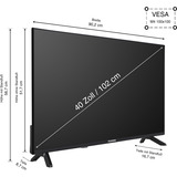 Telefunken D40F751X7CW, Televisor LED negro