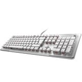 Turtle Beach Vulcan II Max teclado Juego USB Alemán Blanco, Teclado para gaming blanco/Transparente, Completo (100%), Alámbrico, USB, Switch de tecla optomecánico, LED RGB, Blanco