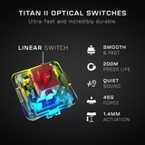 Turtle Beach Vulcan II Max teclado Juego USB QWERTZ Alemán Blanco, Teclado para gaming blanco/Transparente, Alámbrico, USB, Switch de tecla optomecánico, QWERTZ, LED RGB, Blanco