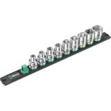 Wera Barra magnética para dados C Imperial 1 Juego de dados para llave de vaso 1/2", en pulgadas, Llave de tubo negro/Verde