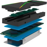 Xilence M2SSD.B.ARGB Memory Stick (MS) Enfriador Negro 1 pieza(s), Cuerpo de refrigeración negro, Enfriador, Negro