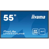 iiyama LH5542UHS-B3 pantalla de señalización Pantalla plana para señalización digital 138,7 cm (54.6") IPS 4K Ultra HD Negro Procesador incorporado Android 8.0, Pantalla de gran formato negro, 138,7 cm (54.6"), IPS, 3840 x 2160 Pixeles, 500 cd / m², 4K Ultra HD, 16:9