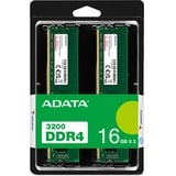 ADATA AD4U320016G22-DTGN módulo de memoria 32 GB 2 x 16 GB DDR4 288-pin DIMM, Memoria RAM verde, 32 GB, 2 x 16 GB, DDR4, 3200 MHz, 288-pin DIMM