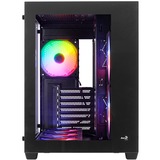 Aerocool Dryft Midi Tower Negro, Cajas de torre negro, Midi Tower, PC, Negro, ATX, micro ATX, Mini-ITX, SPCC, Vidrio templado, Juego