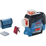 Bosch GLL 3-80 C Professional Nivel de línea 30 m, Láser de líneas cruzadas azul/Negro, 30 m, 0,2 mm/m, 4°, 120 m, Horizontal/Vertical, Rojo