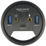DeLOCK 62794 hub de interfaz USB 3.2 Gen 1 (3.1 Gen 1) Type-A 5000 Mbit/s Negro, Hub USB USB 3.2 Gen 1 (3.1 Gen 1) Type-A, 3,5mm, USB 3.2 Gen 1 (3.1 Gen 1) Type-A, USB 3.2 Gen 1 (3.1 Gen 1) Type-C, 5000 Mbit/s, Negro, 1,5 m, China