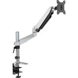 Digitus Soporte para monitor de sobremesa individual con resorte de gas y fijación para escritorio, Soporte de monitor Abrazadera, 8 kg, 43,2 cm (17"), 68,6 cm (27"), 100 x 100 mm, Negro, Plata