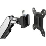 Digitus Soporte para monitor de sobremesa individual con resorte de gas y fijación para escritorio, Soporte de monitor plateado, Abrazadera, 8 kg, 43,2 cm (17"), 68,6 cm (27"), 100 x 100 mm, Negro, Plata
