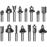 EINHELL Juego de fresas HM, 15 piezas, para fresadoras de mano 