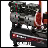 EINHELL TE-AC 6 Silent compresor de aire 550 W 110 l/min Corriente alterna rojo/Negro, 110 l/min, 8 bar, 550 W, 14,7 kg