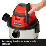 Einhell TC-VC 18/20 Li S-Solo Negro, Gris, Rojo 20 L, Aspiradora en húmedo y en seco rojo/Plateado, Seca y húmeda, Negro, Gris, Rojo, 20 L, 8 kPa, 1,5 m, 3,6 cm