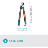 GARDENA TeleCut Pro S, 12040-88, Tijeras de podar gris/Turquesa