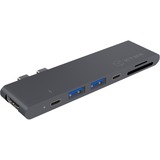 ICY BOX IB-DK4037a-2C Acoplamiento Antracita, Estación de acoplamiento negro, Acoplamiento, Antracita, MicroSD (TransFlash), SD, 40 Gbit/s, 3840 x 2160 Pixeles, Aluminio
