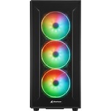 Sharkoon TG6M RGB Torre Negro, Cajas de torre negro, Torre, PC, Negro, ATX, micro ATX, Mini-ITX, Juego, Multi