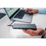 Verbatim CMH-13 USB Tipo C 10000 Mbit/s Plata, Estación de acoplamiento gris, USB Tipo C, 3ˌ5mm, DisplayPort, HDMI, RJ-45, USB 2.0, USB 3.2 Gen 1 (3.1 Gen 1) Type-A, USB 3.2 Gen 2 (3.1..., 10000 Mbit/s, 30 Hz, Plata, Acrilonitrilo butadieno estireno (ABS), Aluminio